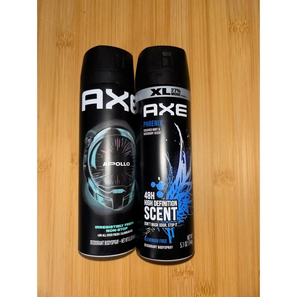 AXE Body Spray Bundle Apollo and Phoenix 5.1 oz Deodorant 2 Pack Aluminum Free